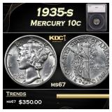 1935-s Mercury Dime 10c ms67 SEGS