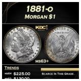 1881-o Morgan Dollar $1 Grades ms63+