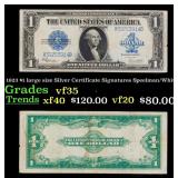 1923 $1 large size Silver Certificate Grades vf++