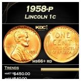 1958-p Lincoln Cent 1c Grades GEM++ Unc RD USCG