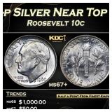 1960-p Roosevelt Dime Silver Near Top Pop! 10c ms6