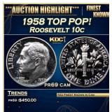 1958 Proof Roosevelt Dime TOP POP! 10c pr69 cam SE