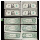 8 Consecutive CU **Star Note** 1963B $1 Federal Re