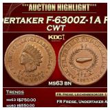 1863 Indian Undertaker Civil War Token F-6300Z-1A