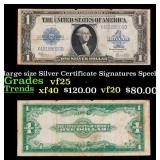 1923 $1 large size Silver Certificate Grades vf+ S
