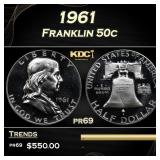 1961 Proof Franklin Half Dollar 50c pr69 SEGS