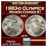 1983-d Olympics Modern Commem Dollar $1 ms70 SEGS