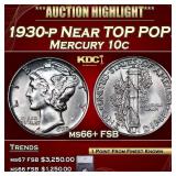 1930-p Mercury Dime Near TOP POP! 10c ms66+ FSB SE