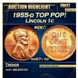 1955-d Lincoln Cent TOP POP! 1c ms67+ rd USCG