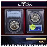 PCGS 1963-d Franklin Half Dollar 50c ms64 fbl PCGS