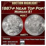 1887-p Morgan Dollar Near Top Pop! $1 ms67+ SEGS