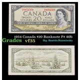 1954 Canada $20 Banknote P# 80b Grades vf++