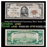 1929 $50 National Currency New York, NY Grades xf