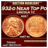 1932-d Lincoln Cent Near Top Pop! 1c ms67 rd SEGS