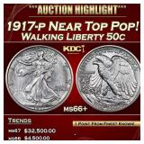 1917-p Walking Liberty Half Dollar Near Top Pop! 5