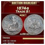 1874-s Trade Dollar $1 au58 details SEGS
