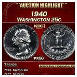 1940 Proof Washington Quarter 25c pr68 SEGS