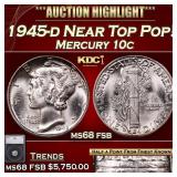 1945-d Mercury Dime Near Top Pop! 10c ms68 fsb SEG