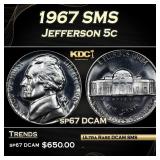 1967 SMS Jefferson Nickel 5c sp67 DCAM SEGS