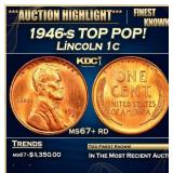 1946-s Lincoln Cent TOP POP! 1c ms67+ rd SEGS