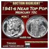 1941-s Mercury Dime Near Top Pop! 10c ms68 fsb SEG