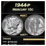 1944-p Mercury Dime 10c ms67+ SEGS