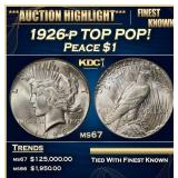1926-p Peace Dollar TOP POP! 1 ms67 SEGS
