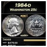 1984-d Washington Quarter 25c ms66+ SEGS