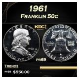 1961 Proof Franklin Half Dollar 50c pr69 SEGS