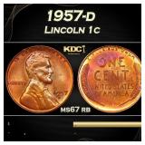1957-d Lincoln Cent 1c ms67 rb SEGS