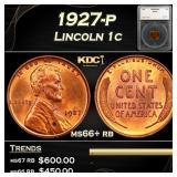 1927-p Lincoln Cent 1c ms66+ rb SEGS