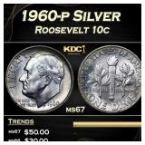 1960-p Roosevelt Dime Silver 10c ms67 SEGS