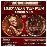 1957 Proof Lincoln Cent Near Top Pop! 1c pr68+ cam
