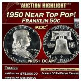 1950 Proof Franklin Half Dollar Near Top Pop! 50c