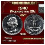 1940 Proof Washington Quarter 25c pr68 SEGS