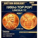 1950-d Lincoln Cent TOP POP! 1c ms68 rd SEGS