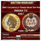 1881 Proof Indian Cent Colorfully Toned Near Top P
