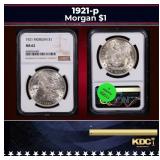 NGC 1921-p Morgan Dollar 1 ms62 NGC