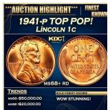 1941-p Lincoln Cent TOP POP! 1c ms68+ rd SEGS