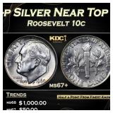 1960-p Roosevelt Dime Silver Near Top Pop! 10c ms6