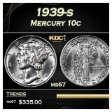 1939-s Mercury Dime 10c ms67 SEGS