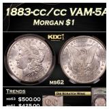 CACG 1883-cc/cc VAM-5A Morgan Dollar $1 ms62 CACG