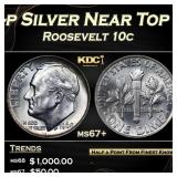 1960-p Roosevelt Dime Silver Near Top Pop! 10c ms6