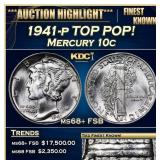 1941-p Mercury Dime TOP POP! 10c ms68+ FSB SEGS