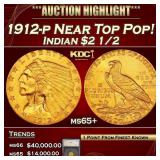 1912-p Gold Indian Quarter Eagle Near Top Pop! $2