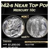 1942-s Mercury Dime Near Top Pop! 10c ms67+ SEGS