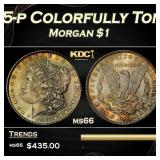 1885-p Morgan Dollar Colorfully Toned $1 ms66 SEGS