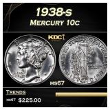 1938-s Mercury Dime 10c ms67 SEGS