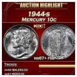 1944-s Mercury Dime 10c ms67+ fsb SEGS