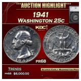 1941 Proof Washington Quarter 25c pr68 SEGS